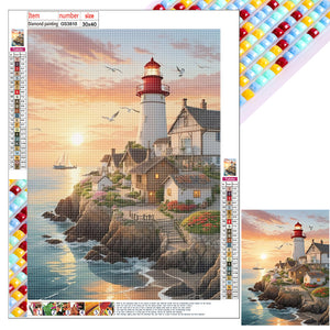 Seaside Lighthouse 30*40CM (canvas) Full Square Drill Diamond Painting