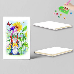 50 Pages A5 Special Shaped Diamond Painting Diary Book for Teens (Three Gnomes)