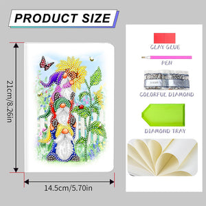 50 Pages A5 Special Shaped Diamond Painting Diary Book for Teens (Three Gnomes)