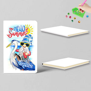 50 Pages A5 Special Shaped Diamond Painting Diary Book for Teens (Seaside Gnome)