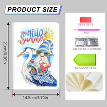 Load image into Gallery viewer, 50 Pages A5 Special Shaped Diamond Painting Diary Book for Teens (Seaside Gnome)
