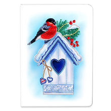 Load image into Gallery viewer, 50 Pages A5 Special Shaped Diamond Painting Diary Book (Snow Day Bird House)
