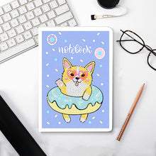 Load image into Gallery viewer, 50 Pages A5 Special Shaped Diamond Painting Diary Book (Cartoon Donut Corgi)
