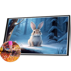 Snow Animal Rabbit 40*30CM (canvas) Full Round Drill Diamond Painting