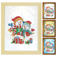 Load image into Gallery viewer, Special Shaped Diamond Painting Kit with Lights 17x22cm (Christmas Snowman #1)
