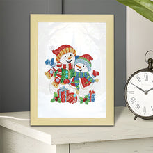 Load image into Gallery viewer, Special Shaped Diamond Painting Kit with Lights 17x22cm (Christmas Snowman #1)
