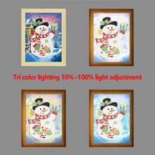 Load image into Gallery viewer, Special Shaped Diamond Painting Kit with Lights 17x22cm (Christmas Snowman #1)
