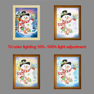 Special Shaped Diamond Painting Kit with Lights 17x22cm (Christmas Snowman #1)