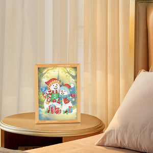 Special Shaped Diamond Painting Kit with Lights 17x22cm (Christmas Snowman #1)