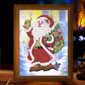 Special Shaped Diamond Painting Kit with Lights for Xmas Gifts 17x22cm (Santa)