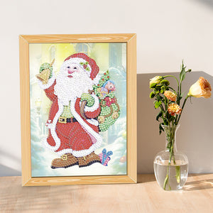 Special Shaped Diamond Painting Kit with Lights for Xmas Gifts 17x22cm (Santa)