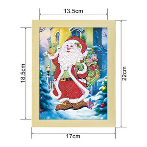 Special Shaped Diamond Painting Kit with Lights for Xmas Gifts 17x22cm (Santa)