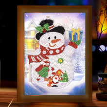 Load image into Gallery viewer, Special Shaped Diamond Painting Kit with Lights 17x22cm (Christmas Snowman #4)
