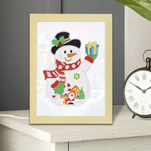 Load image into Gallery viewer, Special Shaped Diamond Painting Kit with Lights 17x22cm (Christmas Snowman #4)
