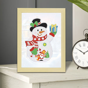 Special Shaped Diamond Painting Kit with Lights 17x22cm (Christmas Snowman #4)