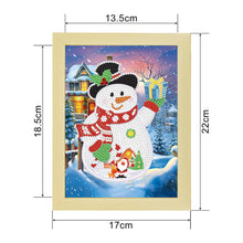 Load image into Gallery viewer, Special Shaped Diamond Painting Kit with Lights 17x22cm (Christmas Snowman #4)
