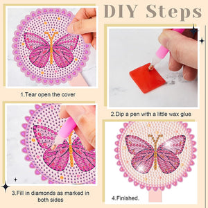 DIY Diamond Painting Mirror Kit for Adults Kids Beginners (Butterfly #6)