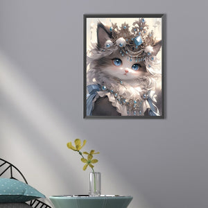 Cat Princess 30*40CM (canvas) Full Round AB Drill Diamond Painting