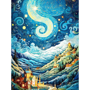 Flowing Starry Sky 30*40CM (canvas) Full Round Drill Diamond Painting