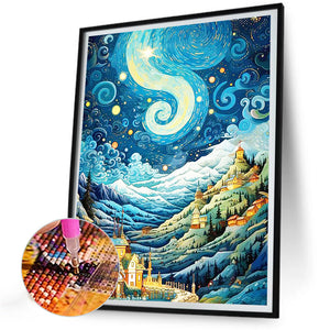 Flowing Starry Sky 30*40CM (canvas) Full Round Drill Diamond Painting