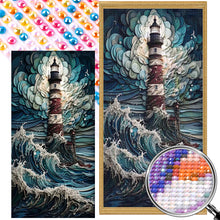 Load image into Gallery viewer, Lighthouse In Storm 40*80CM (canvas) Full Round Drill Diamond Painting
