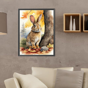 Woods Rabbit 30*40CM (canvas) Full Round Drill Diamond Painting