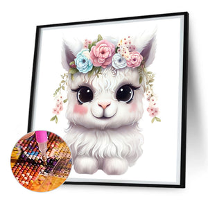 Flower Animal Bunny 30*30CM (canvas) Full Round Drill Diamond Painting