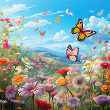 Load image into Gallery viewer, Garden Flowers Butterflies 30*30CM (canvas) Full Round Drill Diamond Painting
