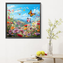 Load image into Gallery viewer, Garden Flowers Butterflies 30*30CM (canvas) Full Round Drill Diamond Painting
