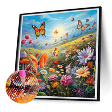 Load image into Gallery viewer, Garden Flowers Butterflies 30*30CM (canvas) Full Round Drill Diamond Painting
