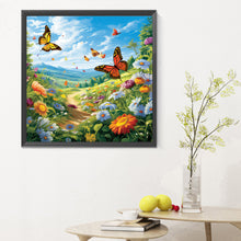 Load image into Gallery viewer, Garden Flowers Butterflies 30*30CM (canvas) Full Round Drill Diamond Painting
