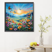 Load image into Gallery viewer, Garden Flowers Butterflies 30*30CM (canvas) Full Round Drill Diamond Painting
