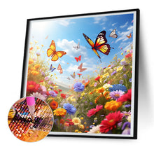 Load image into Gallery viewer, Garden Flowers Butterflies 30*30CM (canvas) Full Round Drill Diamond Painting
