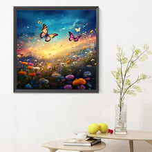 Load image into Gallery viewer, Garden Flowers Butterflies 30*30CM (canvas) Full Round Drill Diamond Painting
