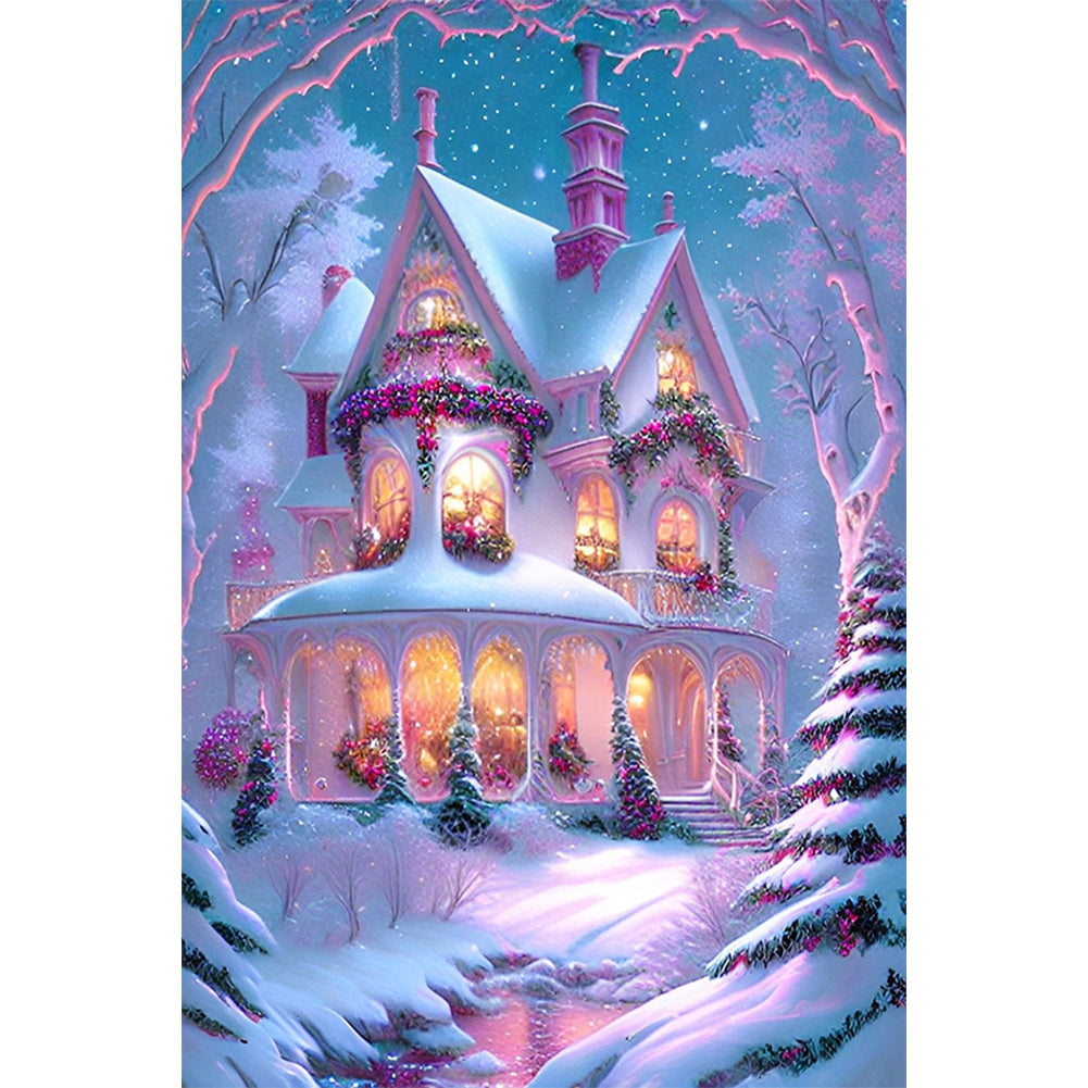 Snow Castle 40*60CM (canvas) Full Round Drill Diamond Painting