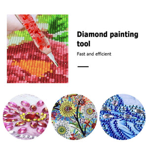 14PCS Resin Diamond Painting Pen Kit with Trays DIY Diamond Painting Tool (Pink)