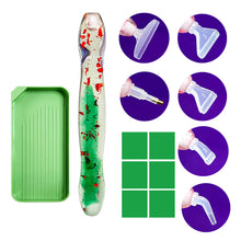 Load image into Gallery viewer, 14PCS Resin Diamond Painting Pen Kit with Trays DIY Diamond Painting Tool(Green)
