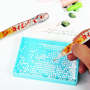 14PCS Resin Diamond Painting Pen with Trays DIY Diamond Painting Tool (Orange)