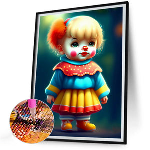 Halloween Clown Makeup 30*40CM (canvas) Full Round Drill Diamond Painting