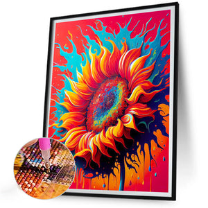 Swaying Sunflower 30*40CM (canvas) Full Round Drill Diamond Painting