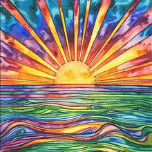 Load image into Gallery viewer, Colorful Sunset On The Sea 30*30CM (canvas) Full Round Drill Diamond Painting
