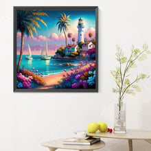 Load image into Gallery viewer, Beach Lighthouse 30*30CM (canvas) Full Round Drill Diamond Painting
