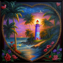 Load image into Gallery viewer, Beach Lighthouse 30*30CM (canvas) Full Round Drill Diamond Painting
