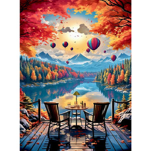 Mountains, Rivers And Woods 45*60CM (canvas) Full Square Drill Diamond Painting