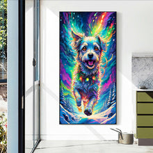 Load image into Gallery viewer, Dog Running Under The Aurora 40*70CM (canvas) Full Round Drill Diamond Painting
