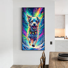 Load image into Gallery viewer, Dog Running Under The Aurora 40*70CM (canvas) Full Round Drill Diamond Painting
