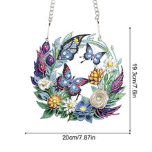 Load image into Gallery viewer, Special Shaped+Round Diamond Painting Wall Decor Wreath(Butterfly and Flower #2)
