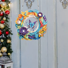 Load image into Gallery viewer, Special Shaped+Round Diamond Painting Wall Decor Wreath(Flower and Butterfly #4)
