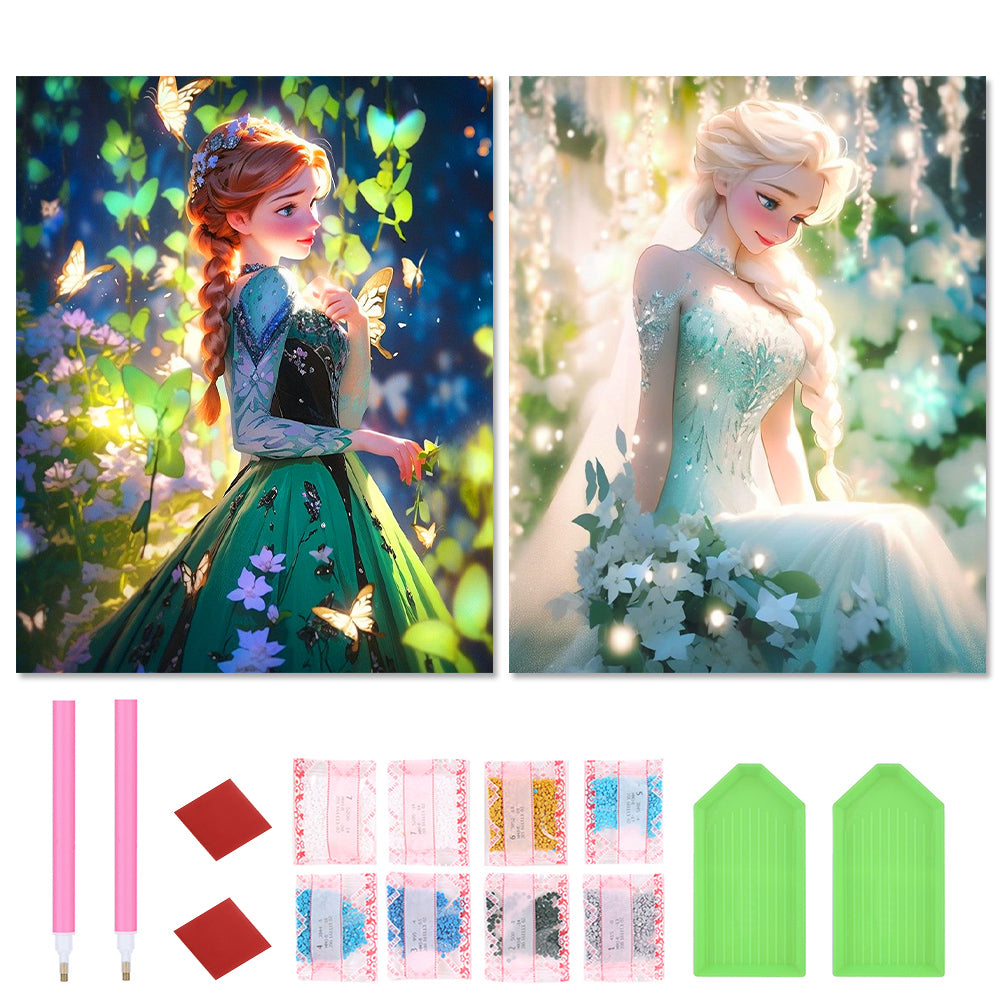 Anna And Elsa 40*50CM (canvas) Full Round Drill Diamond Painting