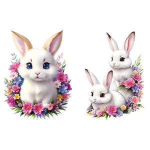 White Rabbit 30*40CM (canvas) Full Round Drill Diamond Painting